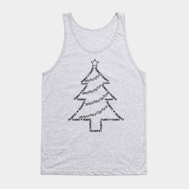 Trumpet Text Christmas Tree Tank Top by Barthol Graphics